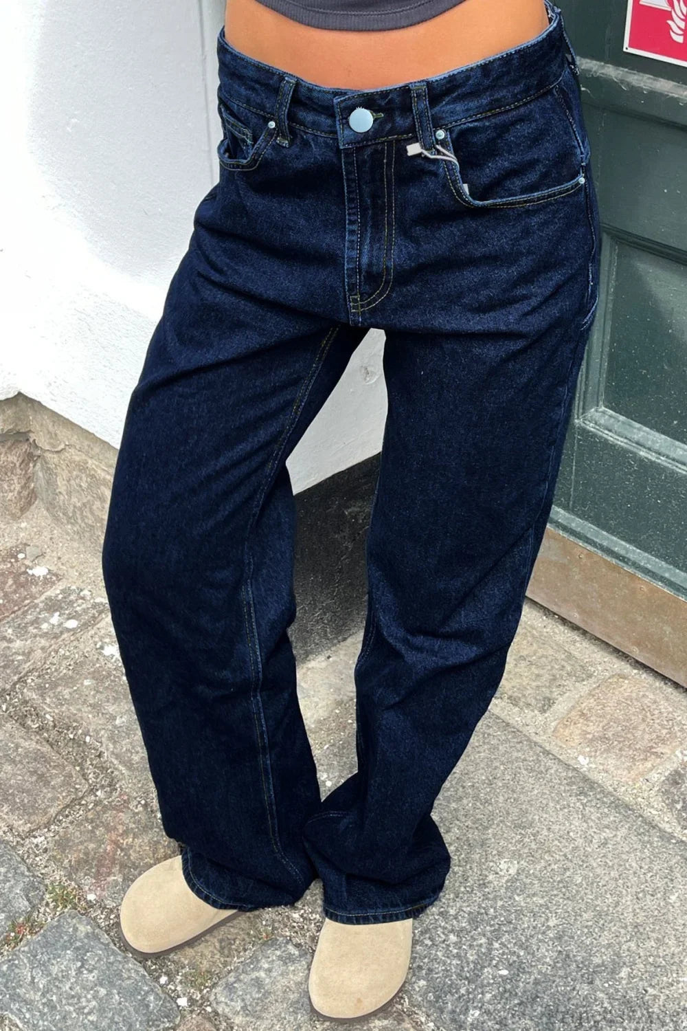 Jeans a toppa a blocchi di colore stile Anni 2000