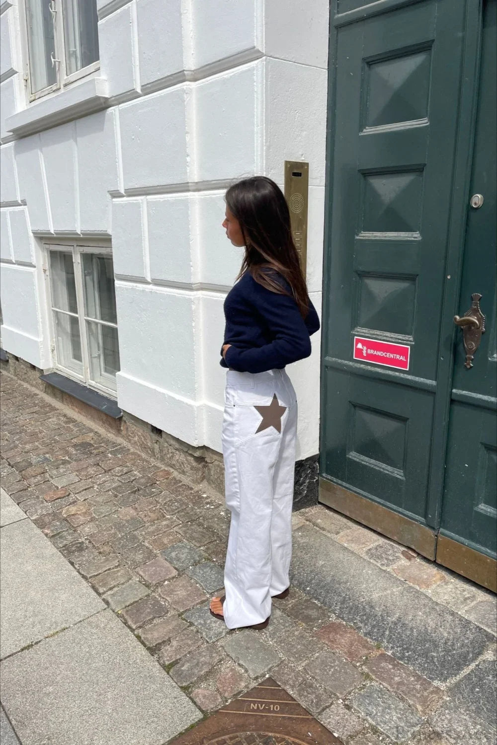 Jeans a toppa a blocchi di colore stile Anni 2000